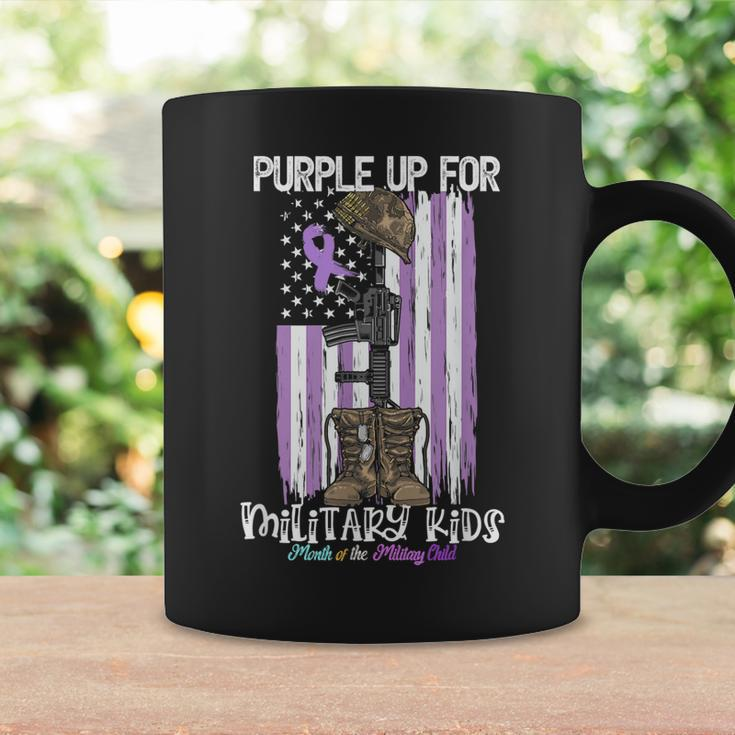 Purple Up For Military Kids Support Us Flag Military Month Coffee Mug Gifts ideas