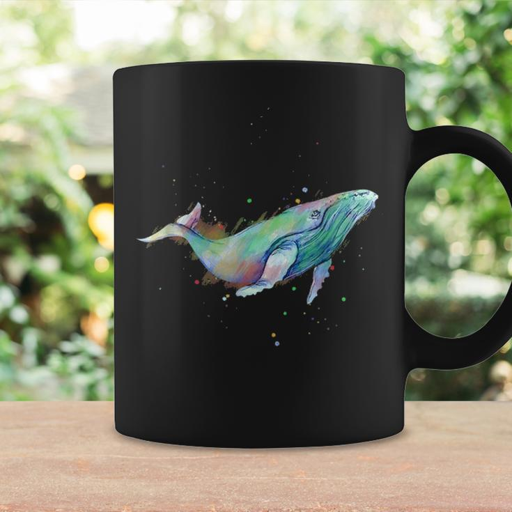 Rainbow Watercolor Whale Humpback Blue Whale Coffee Mug Gifts ideas
