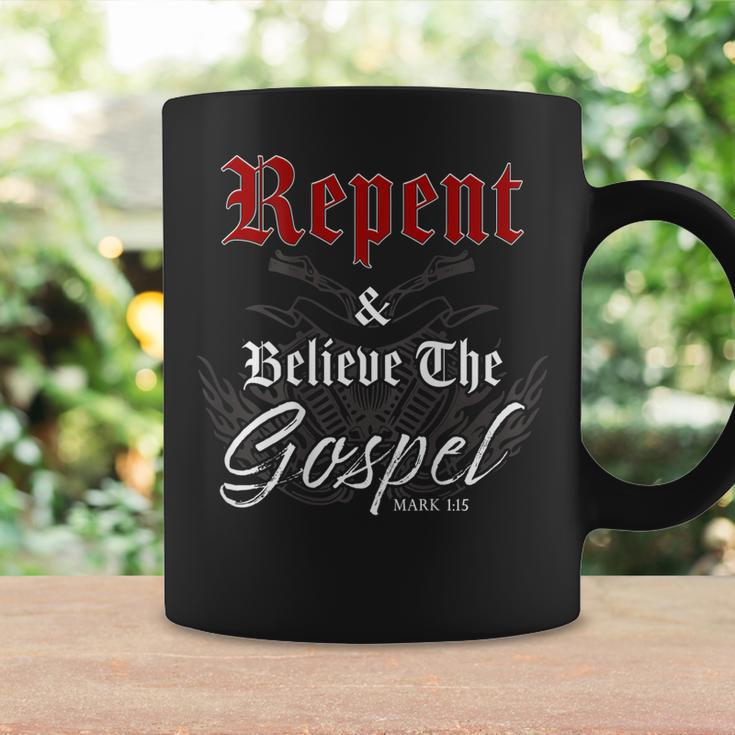 Repent & Believe – Motorcycle Christian Faith Gospel Biker Coffee Mug Gifts ideas