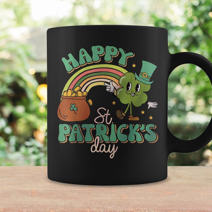 Retro Groovy Happy St Patricks Day Go Lucky Charm Shamrock Coffee Mug Gifts ideas