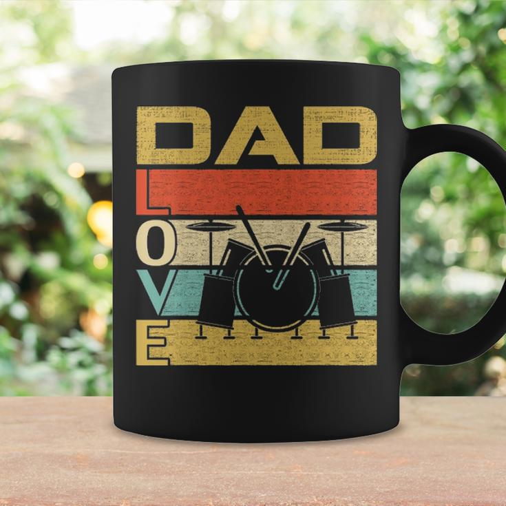 Retro Vintage Dad Love Drums Funny Fathers Day Cool Gift Coffee Mug Gifts ideas