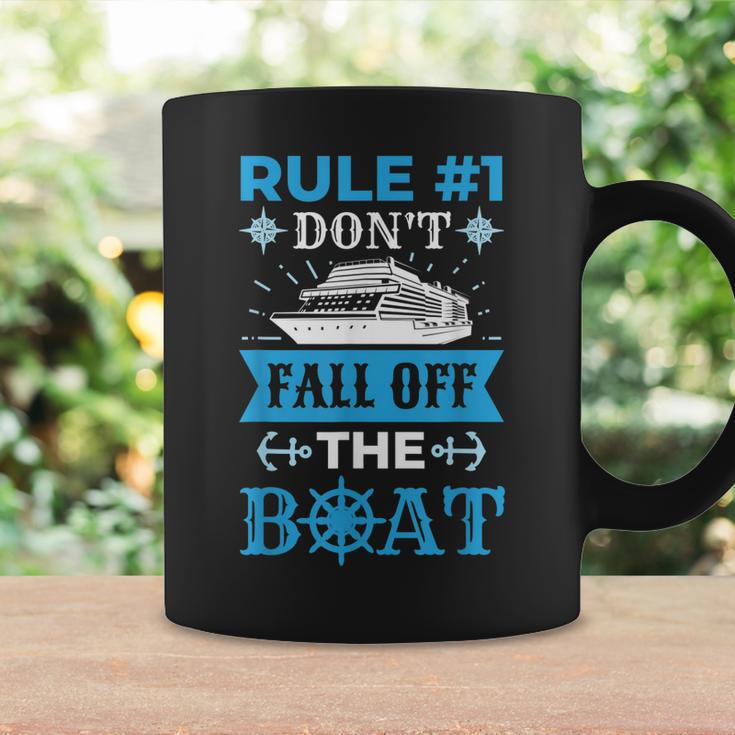 Rule Number 1 Dont Fall Off The Boat Funny Cruise Coffee Mug Gifts ideas
