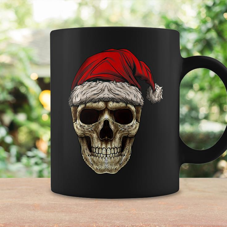 Santa Hat Sugar Skull Day Of The Dead Funny Christmas Skull Coffee Mug Gifts ideas