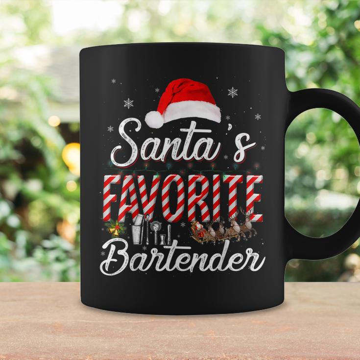 Santas Favorite Bartender Santa Christmas Hat In Snow Coffee Mug Gifts ideas