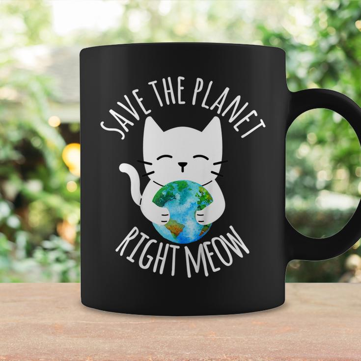 Save The Planet Right Meow Funny Cat Earth Day Women Coffee Mug Gifts ideas