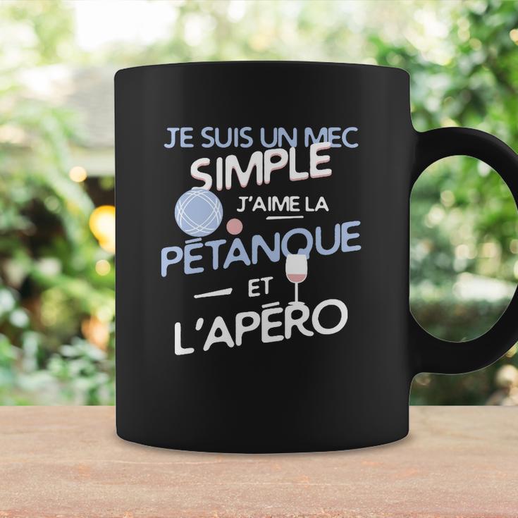 Schwarzes Tassen Je suis un mec simple - Pétanque & Apéro Fan Geschenkideen