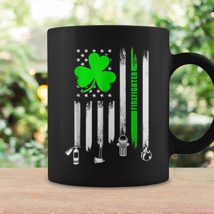 Shamrock Irish American Flag Firefighter St Patricks Day Coffee Mug Gifts ideas
