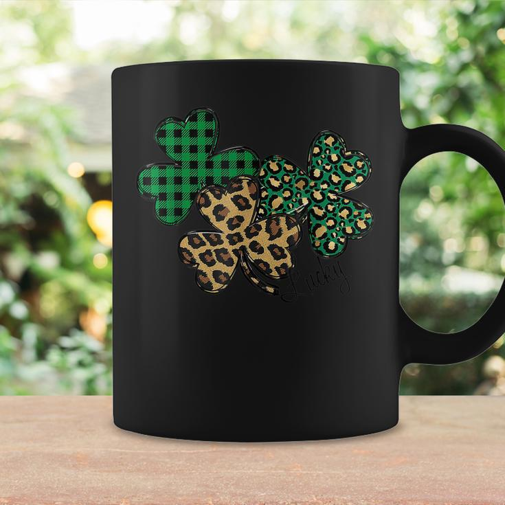Shamrock St Patricks Day Clover Lucky Plaid Leopard Buffalo Coffee Mug Gifts ideas