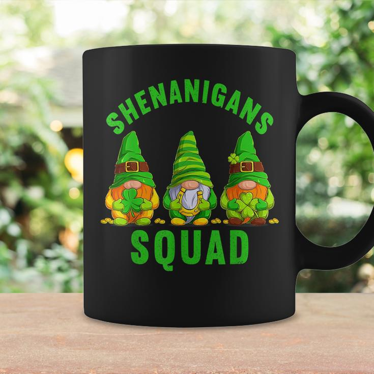 Shenanigans Squad Funny St Patricks Day Gnome Shamrock Irish Coffee Mug Gifts ideas