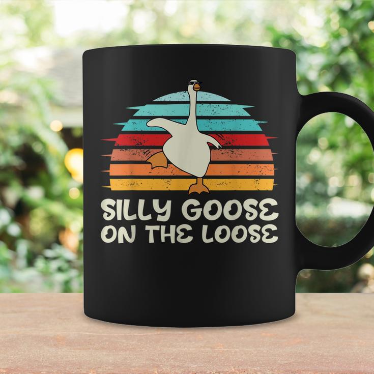 Silly Goose On The Loose Retro Sunset Funny Quote Gift Coffee Mug Gifts ideas