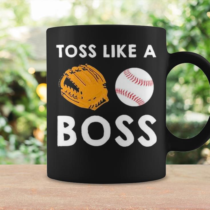 Softball Toss Like A Boss Sports Pitcher Team Ball Glove Cool Coffee Mug Gifts ideas