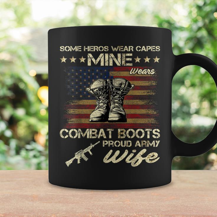 Some Heros Wear Capes Mine Wears Combat Boots Army Wife Coffee Mug Gifts ideas