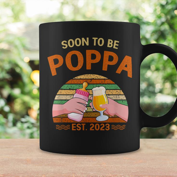 Soon To Be Poppa Est 2023 Fathers Day New Dad Vintage Coffee Mug Gifts ideas