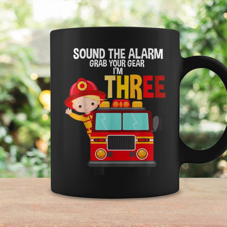 Sound The Alarm Grab Your Gear Im 3 Fire Fighter Fire Truck Coffee Mug Gifts ideas