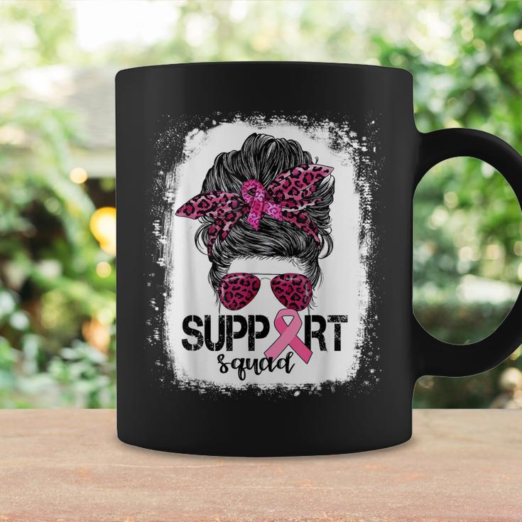 Support Squad Messy Bun Pink Warrior Breast Cancer Awareness V2 Coffee Mug Gifts ideas