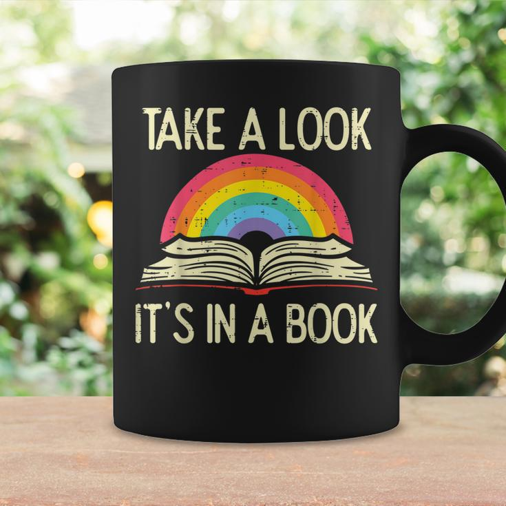 Take A Look Its In A Book Vintage Reading Bookworm Librarian Coffee Mug Gifts ideas