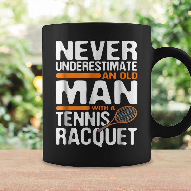 Tennis Old Man With Racquet Men Dad Grandpa Gifts Coffee Mug Gifts ideas