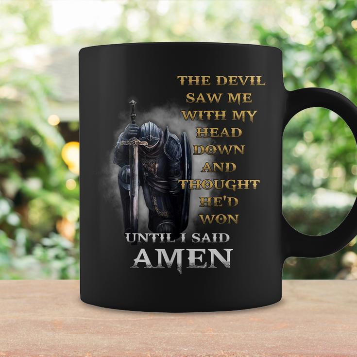 The Devil Saw Me With My Head Down Until I Said Amen Retro Coffee Mug Gifts ideas