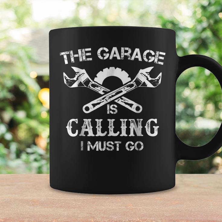 The Garage Is Calling I Must Go Funny Mechanic Mens Coffee Mug Gifts ideas