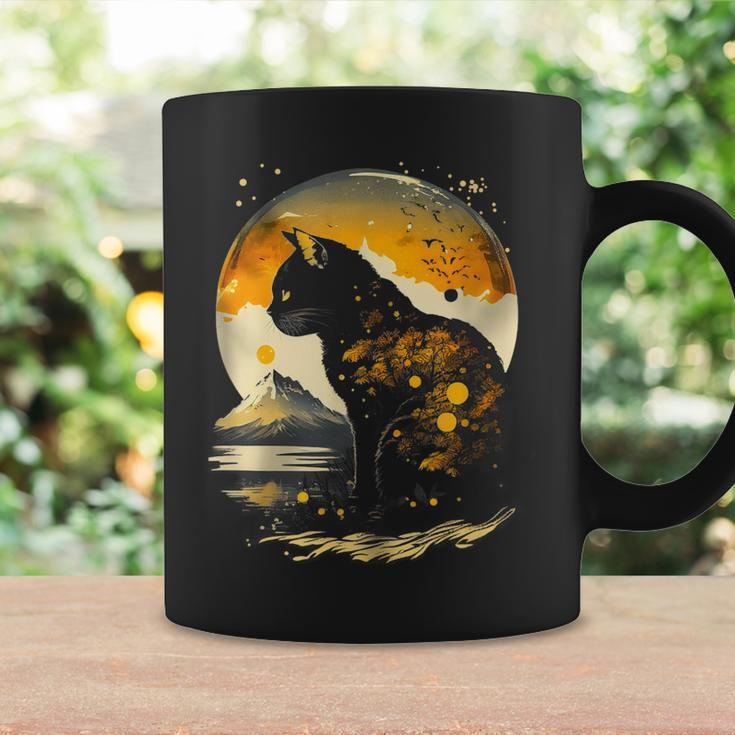The Moon The Night & Black Cat Love Cat Mom Cat Dad Vintage Coffee Mug Gifts ideas