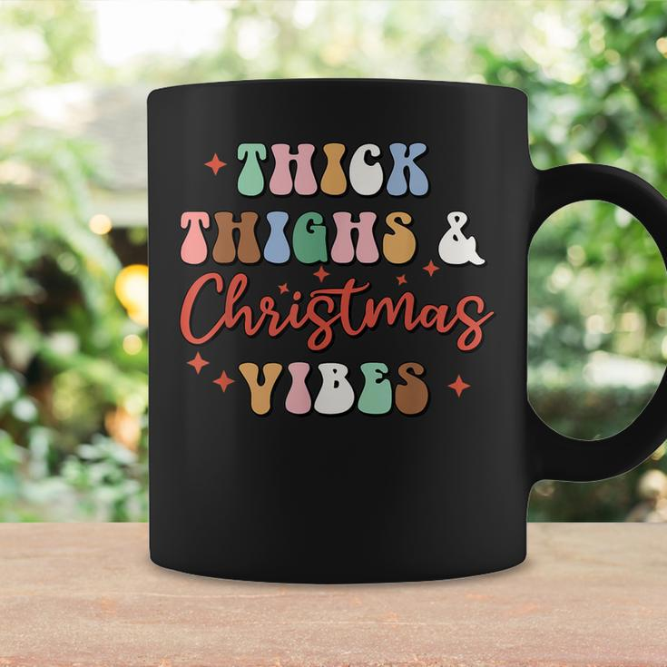 Thick Things & Christmas Vibes Apparel Merry Christmas Santa Coffee Mug Gifts ideas