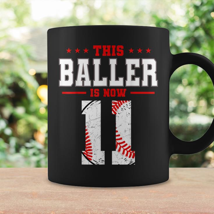 This Baller Is Now 11 Birthday Baseball Theme Bday Party Coffee Mug Gifts ideas