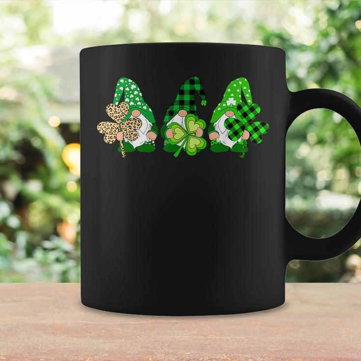 Three Gnomes Holding Shamrock Plaid Leopard St Patricks Day Coffee Mug Gifts ideas