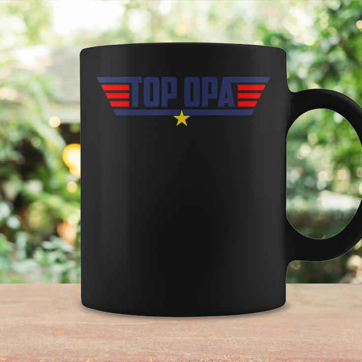 Top Opa Personalized Funny 80S Dad Humor Movie Gun Gift For Mens Coffee Mug Gifts ideas