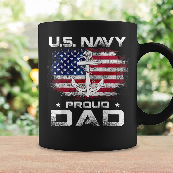 US Navy Proud Dad With American Flag Gift Veteran Day Coffee Mug Gifts ideas