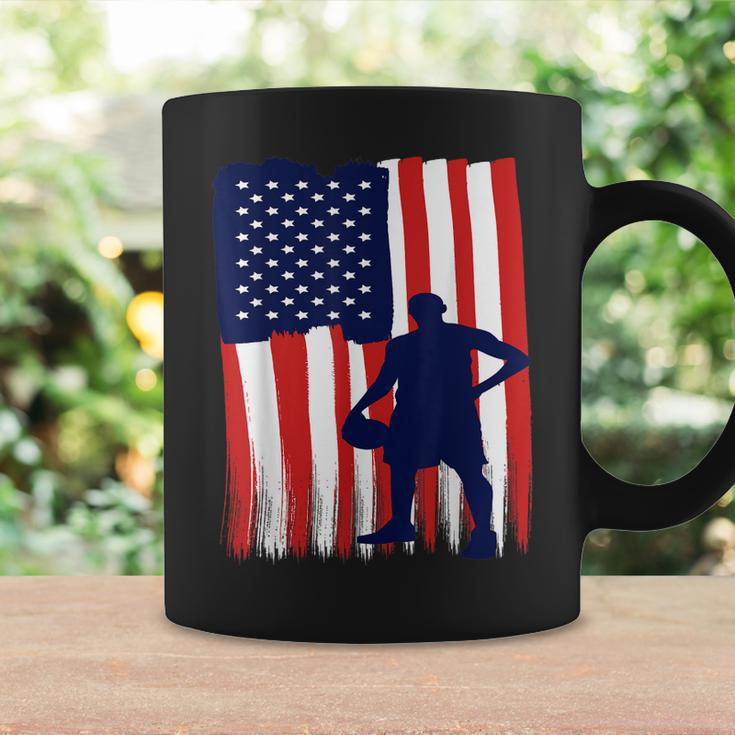 Vintage American Flag Basketball Adult Dad Mom & Kids Gift For Mens Coffee Mug Gifts ideas