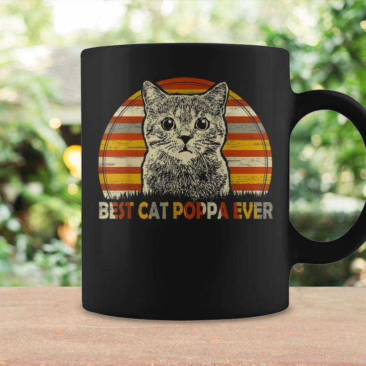 Vintage Best Cat Poppa Ever Fathers Day Christmas Gifts Coffee Mug Gifts ideas