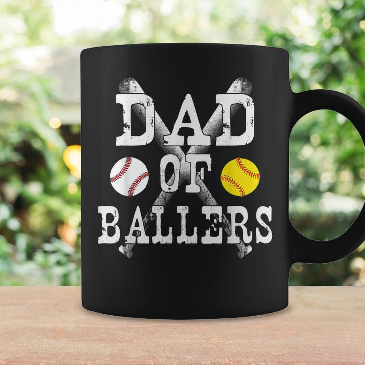 Vintage Dad Of BallersFunny Baseball Softball Lover Coffee Mug Gifts ideas