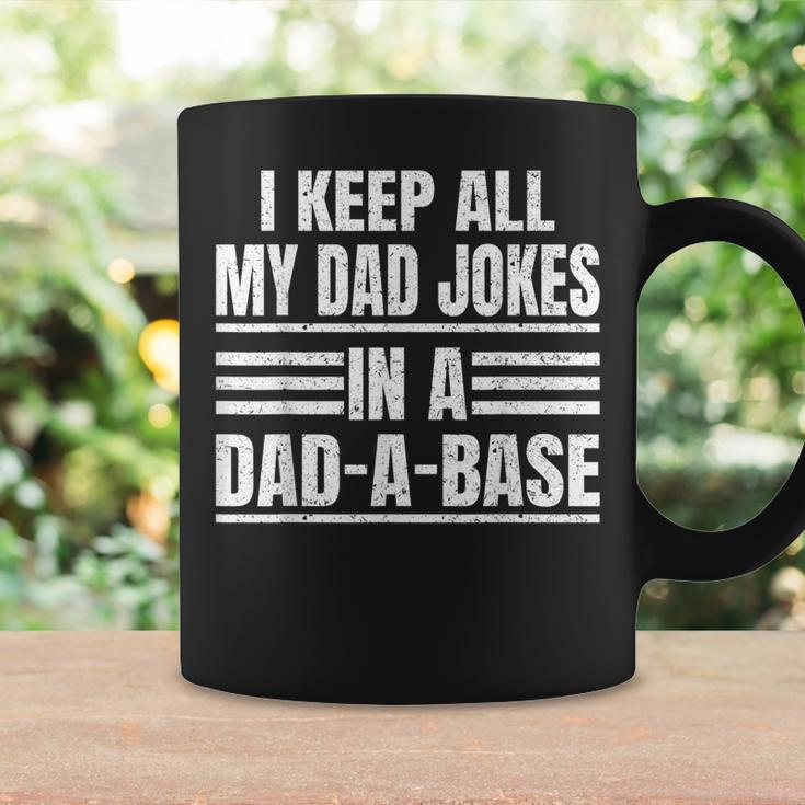 Vintage I Keep All My Dad Jokes In A Dad-A-Base Fathers Day Coffee Mug Gifts ideas