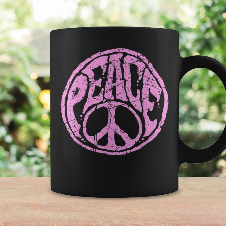 Vintage Pink Peace Sign 60S 70S Hippie Retro Peace Symbol Coffee Mug Gifts ideas