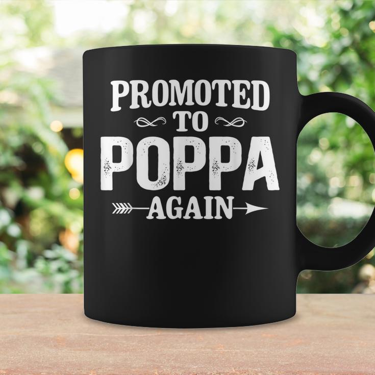 Vintage Promoted To Poppa Fathers Day New Dad Grandpa Coffee Mug Gifts ideas