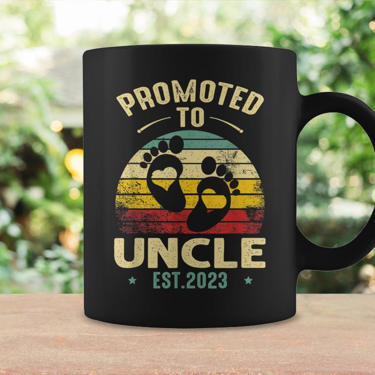 Vintage Promoted To Uncle 2023 Baby Feet New Uncle Coffee Mug Gifts ideas