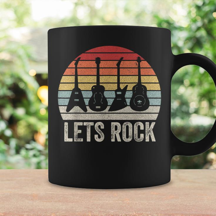 Vintage Retro Lets Rock Rock And Roll Guitar Music Coffee Mug Gifts ideas