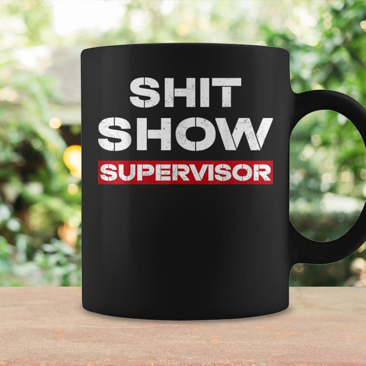 Vintage Shit Show Supervisor Funny Mom Boss Manager Teacher Coffee Mug Gifts ideas