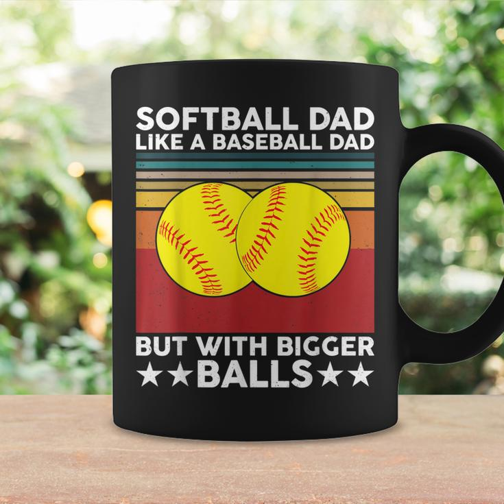 Vintage Softball Dad Like A Baseball Dad Us Flag Fathers Day Coffee Mug Gifts ideas