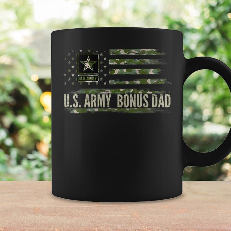 Vintage US Army Bonus Dad With Camo American Flag Veteran Coffee Mug Gifts ideas