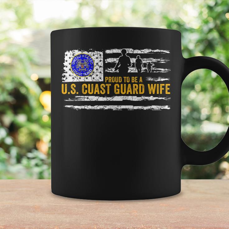 Vintage Usa American Flag Proud To Be A Us Coast Guard Wife Coffee Mug Gifts ideas