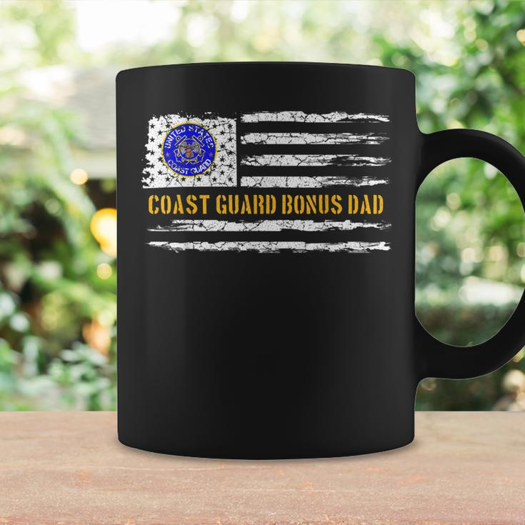 Vintage Usa American Flag Proud Us Coast Guard Bonus Dad Coffee Mug Gifts ideas