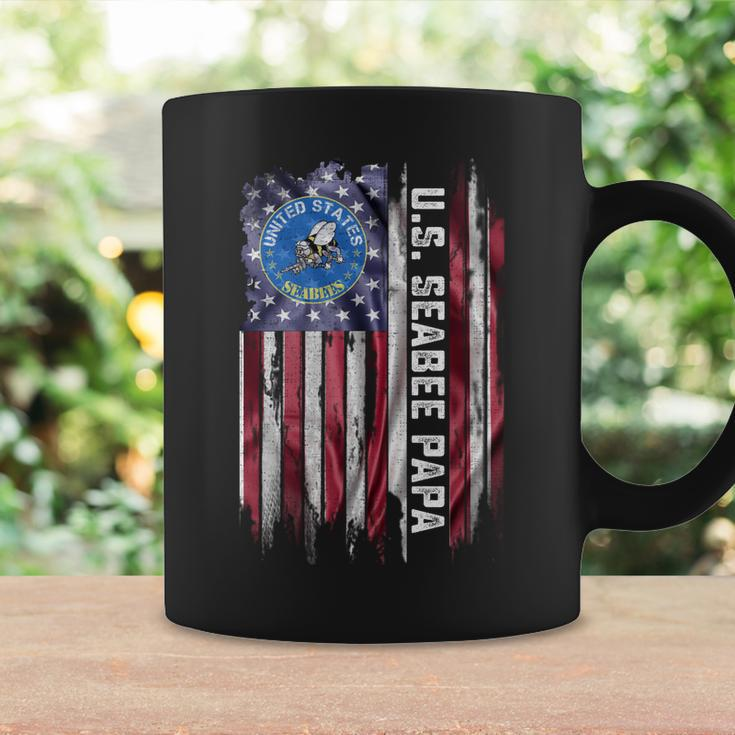 Vintage Usa American Flag Proud Us Seabee Veteran Papa Funny Coffee Mug Gifts ideas