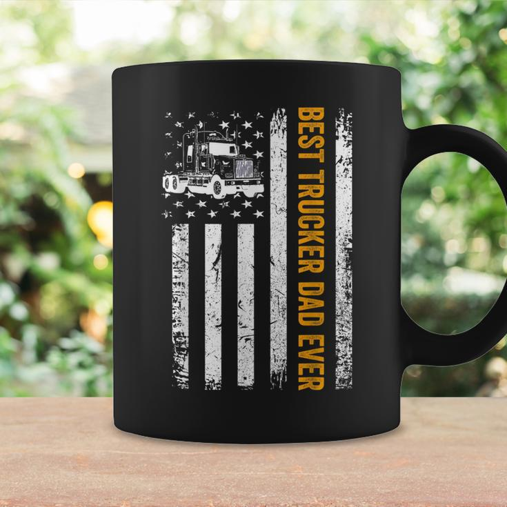 Vintage Usa Best Trucker Dad Ever American Flag Fathers Day V2 Coffee Mug Gifts ideas
