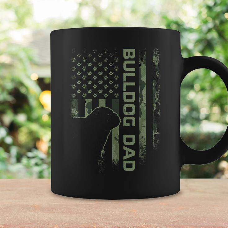 Vintage Usa Camo Flag Proud English Bulldog Dad Silhouette Coffee Mug Gifts ideas