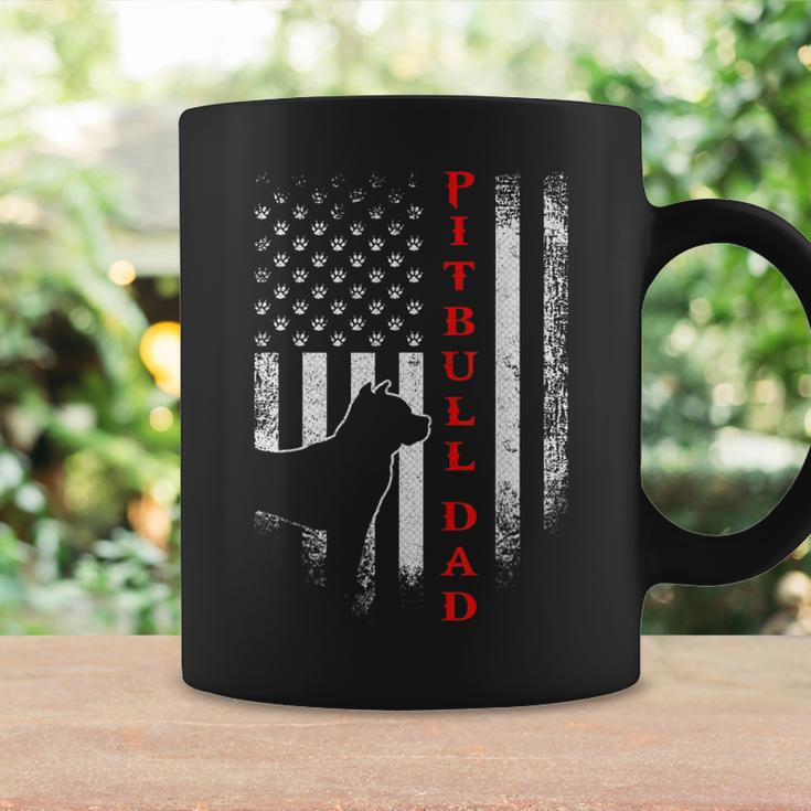 Vintage Usa Flag Proud Pitbull Pit Bull Dog Dad Silhouette Coffee Mug Gifts ideas