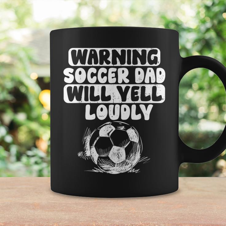 Vintage Warning Soccer Dad Will Yell Loudly For Men Funny Coffee Mug Gifts ideas