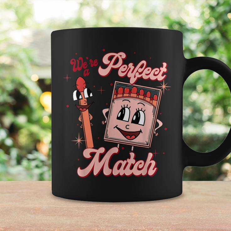 We’Re A Perfect Match Retro Groovy Valentines Day Matching Coffee Mug Gifts ideas