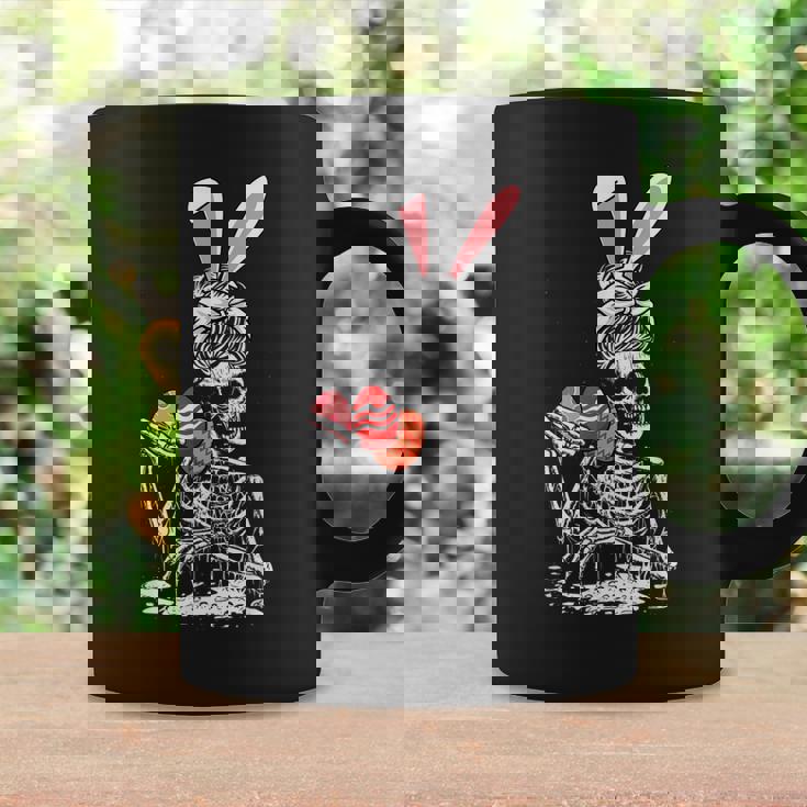 Woman Skeleton Bunny Ears Egg Hunting Easter Bones Spring Coffee Mug Gifts ideas