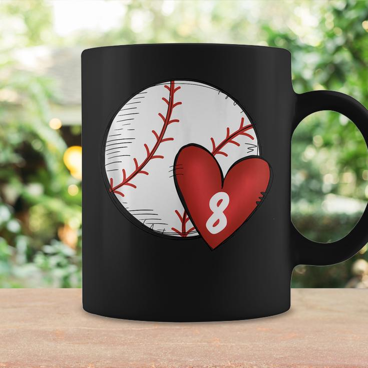 Womens Custom Baseball Mom Number 8 Heart For Mom Mommy Coffee Mug Gifts ideas